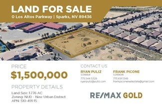 Plus de détails pour 0 Los Altos Parkway, Sparks, NV - Terrain à vendre