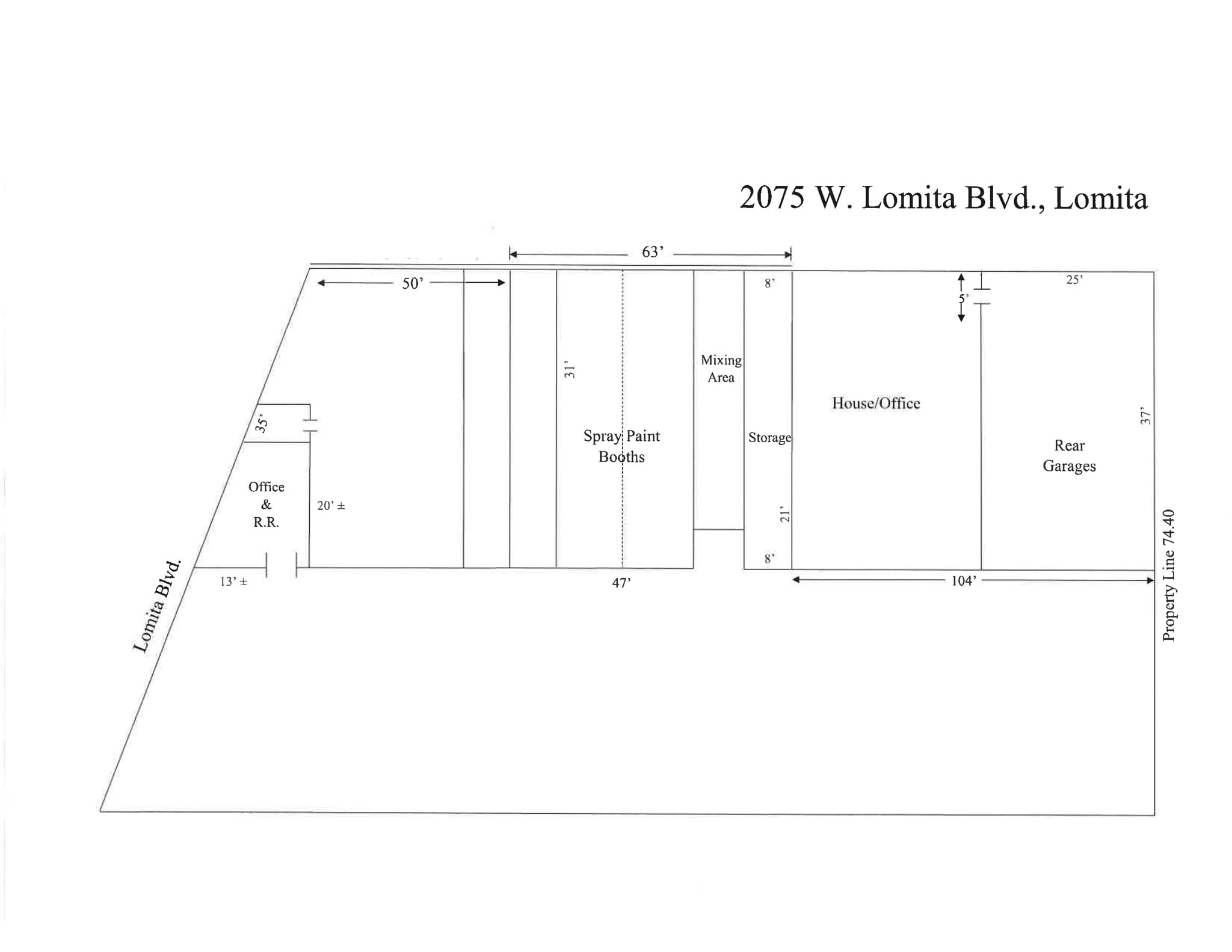 2075 Lomita Blvd, Lomita, CA à louer Plan de site– Image 1 sur 1