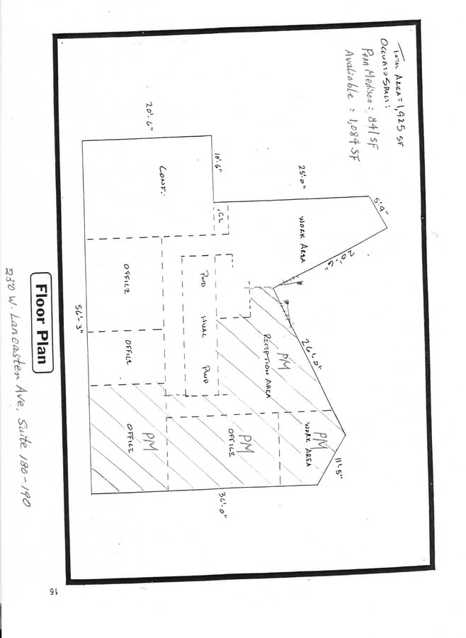 250 W Lancaster Ave, Paoli, PA 19301 - Lot 190 - - Plan d’étage - Image 1 of 1