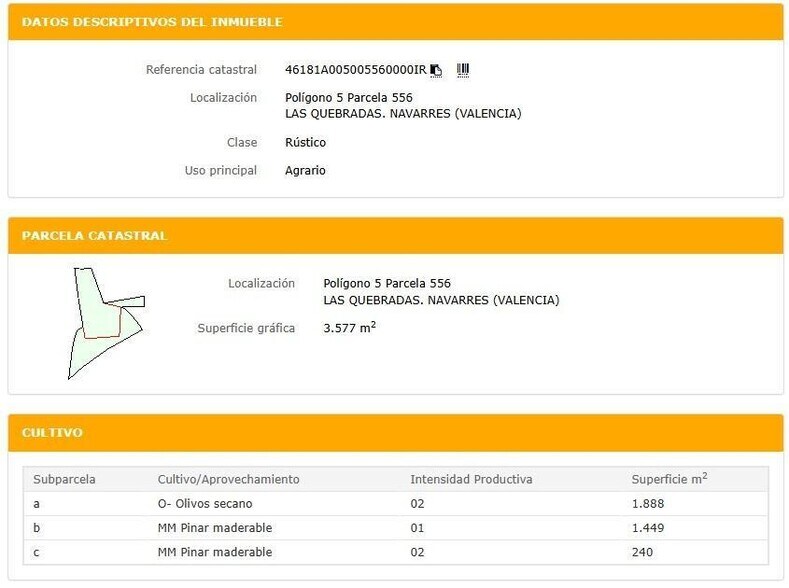 Terrain dans València, Valencia à vendre - Plan de site – Image 2 sur 2