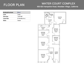 850 Hampshire Rd, Westlake Village, CA à louer Plan d’étage– Image 1 sur 1