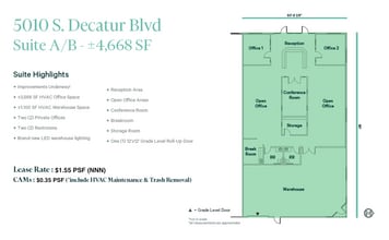 5010 S Decatur Blvd, Las Vegas, NV à louer Plan d’étage– Image 2 sur 17
