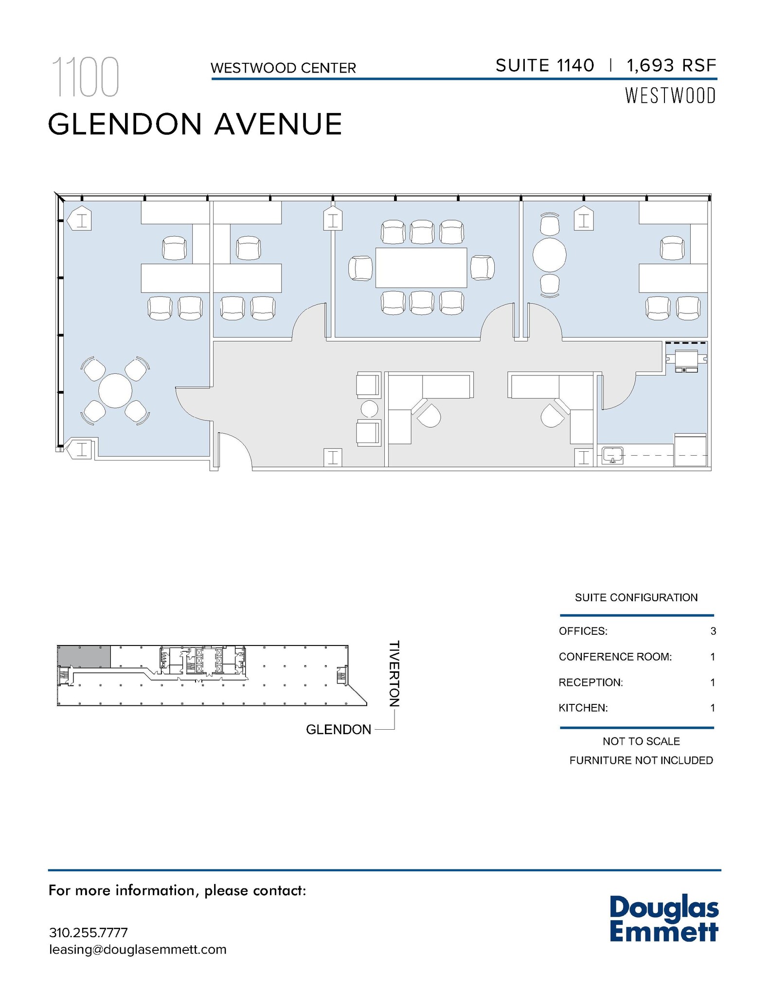 1100 Glendon Ave, Los Angeles, CA à louer Plan d’étage– Image 1 sur 1