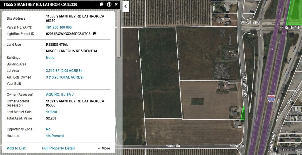 11401-11591 S. Manthey Rd., Lathrop portefeuille de 3 biens à vendre sur LoopNet.fr - Plan cadastral – Image 3 sur 8