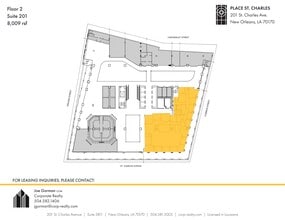 201 St. Charles Ave, New Orleans, LA à louer Plan de site– Image 1 sur 4