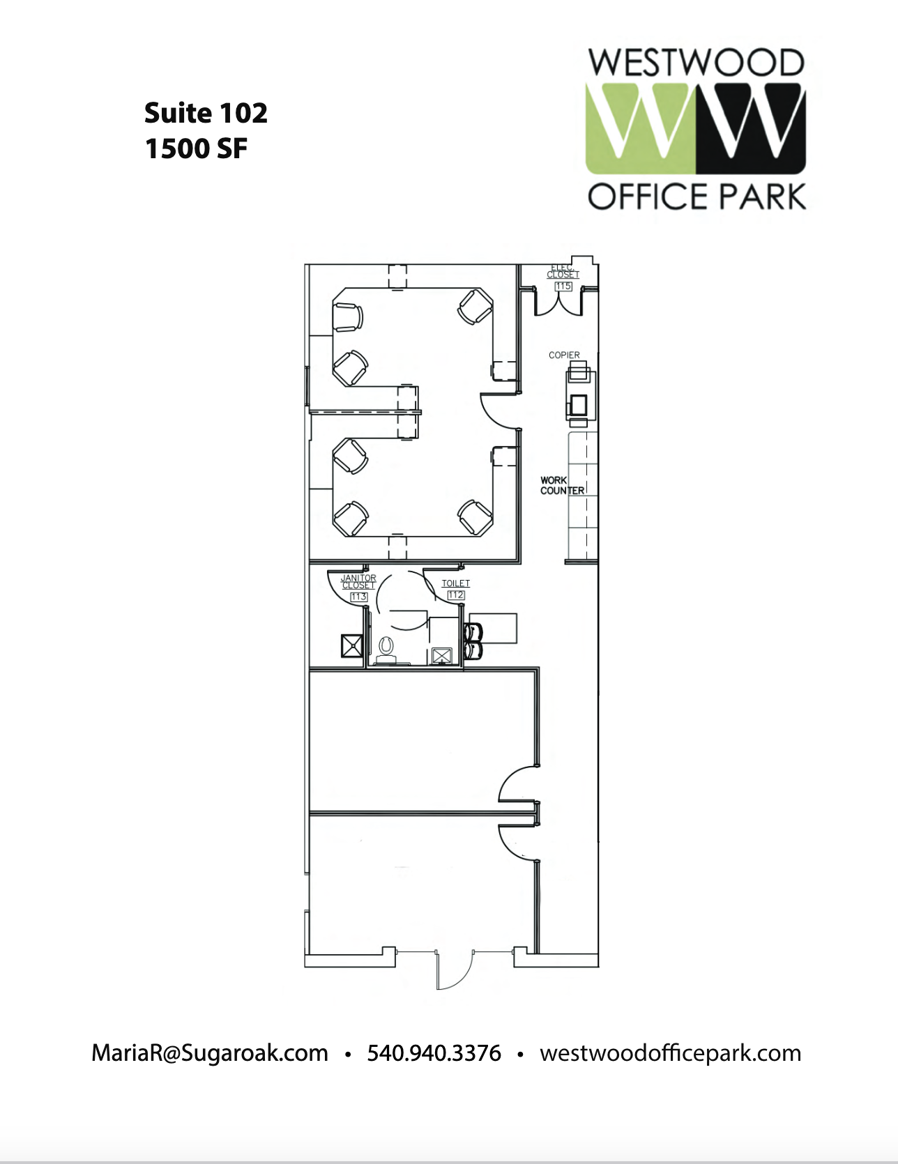 100-810 Westwood Office Park, Fredericksburg, VA à louer Plan d’étage– Image 1 sur 1