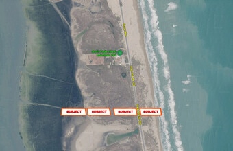Ocean Blvd, South Padre Island, TX - Vue aérienne vue de carte