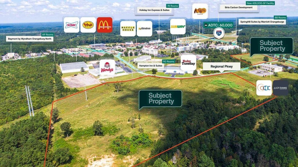 Citadel Rd, Orangeburg, SC à vendre - Aérien – Image 1 sur 2