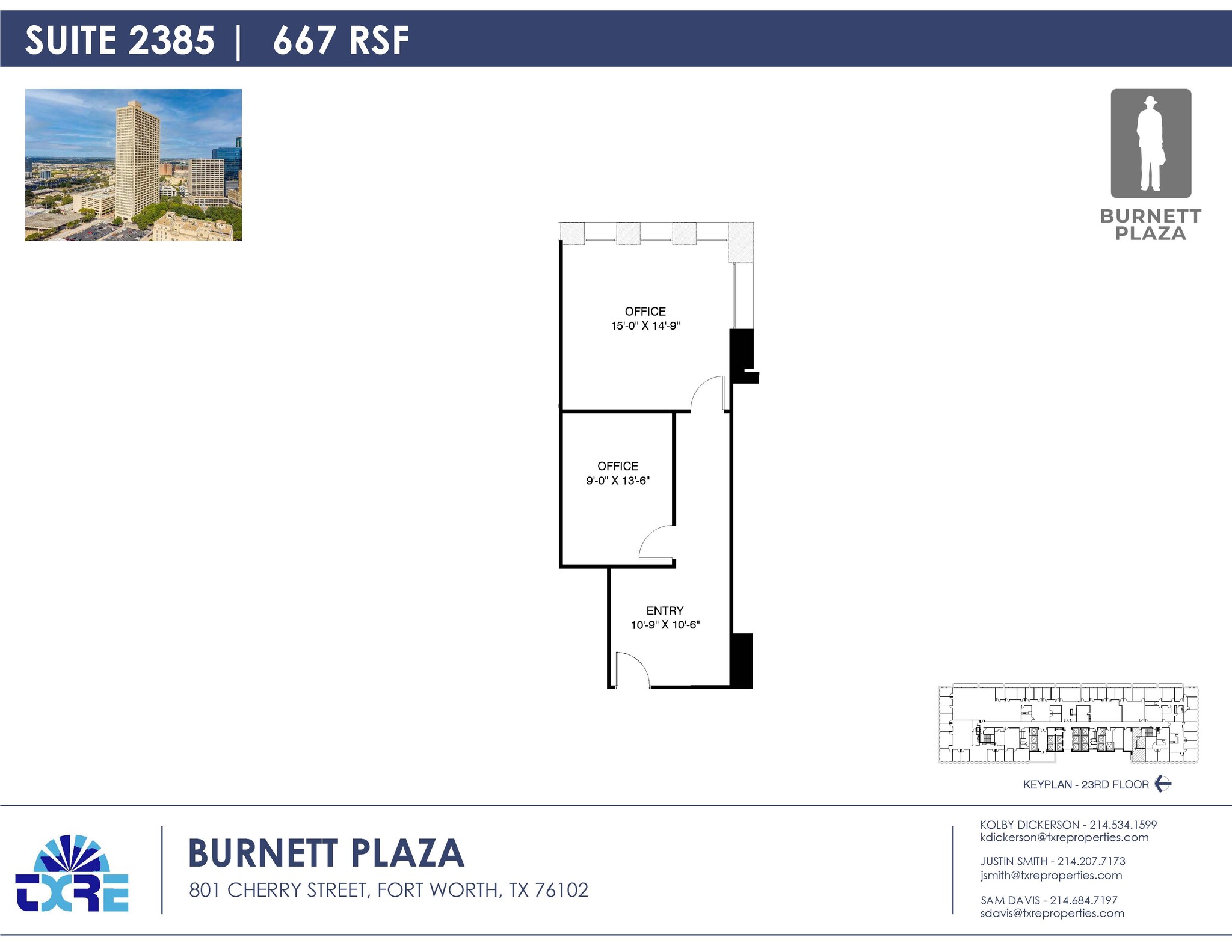 801 Cherry St, Fort Worth, TX à louer Plan d’étage– Image 1 sur 1