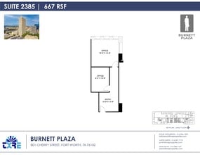 801 Cherry St, Fort Worth, TX à louer Plan d’étage– Image 1 sur 1