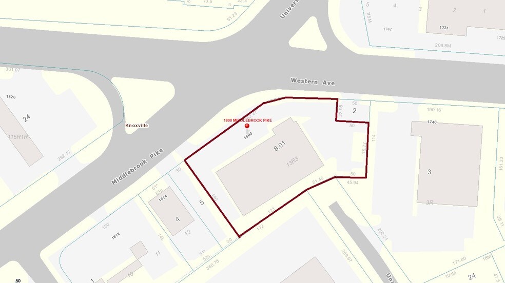 1800 Middlebrook Pike, Knoxville, TN à louer - Plan cadastral – Image 3 sur 4