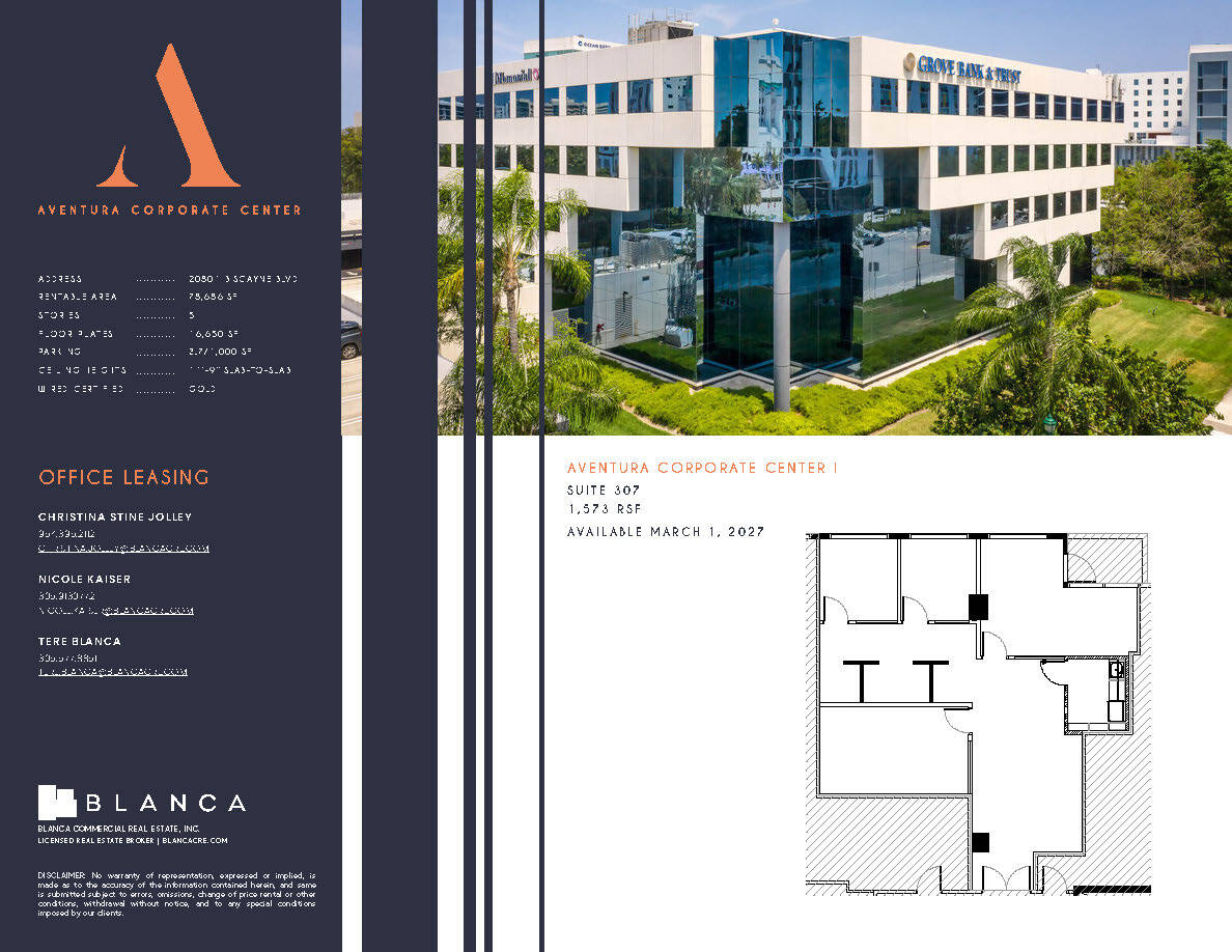 20801-20807 Biscayne Blvd, Aventura, FL à louer Plan d’étage– Image 1 sur 1