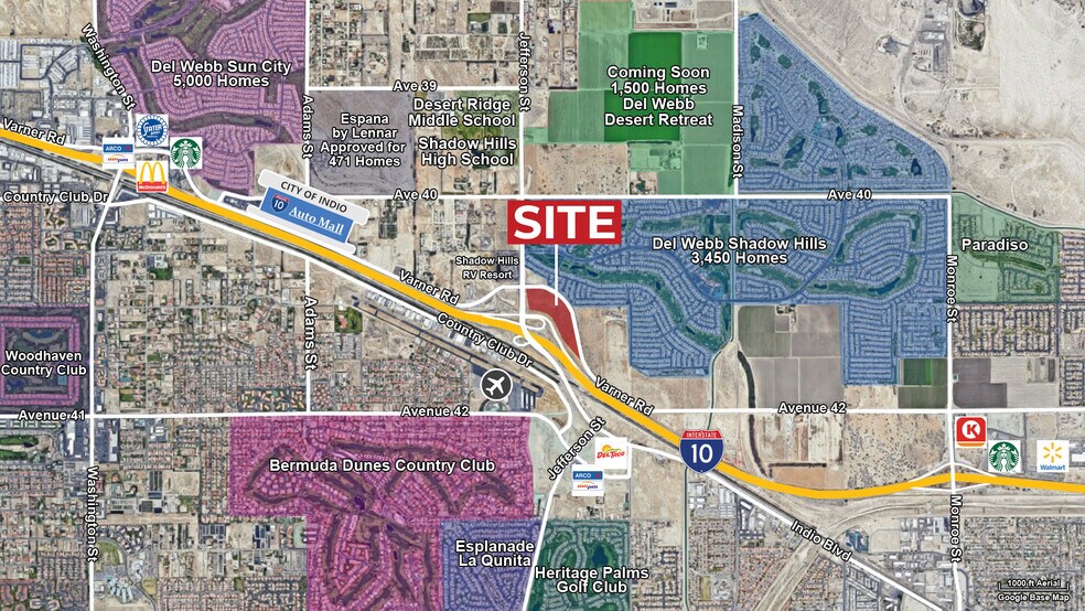 Jefferson St & I-10 Offramp, Indio, CA à vendre - Aérien – Image 3 sur 7