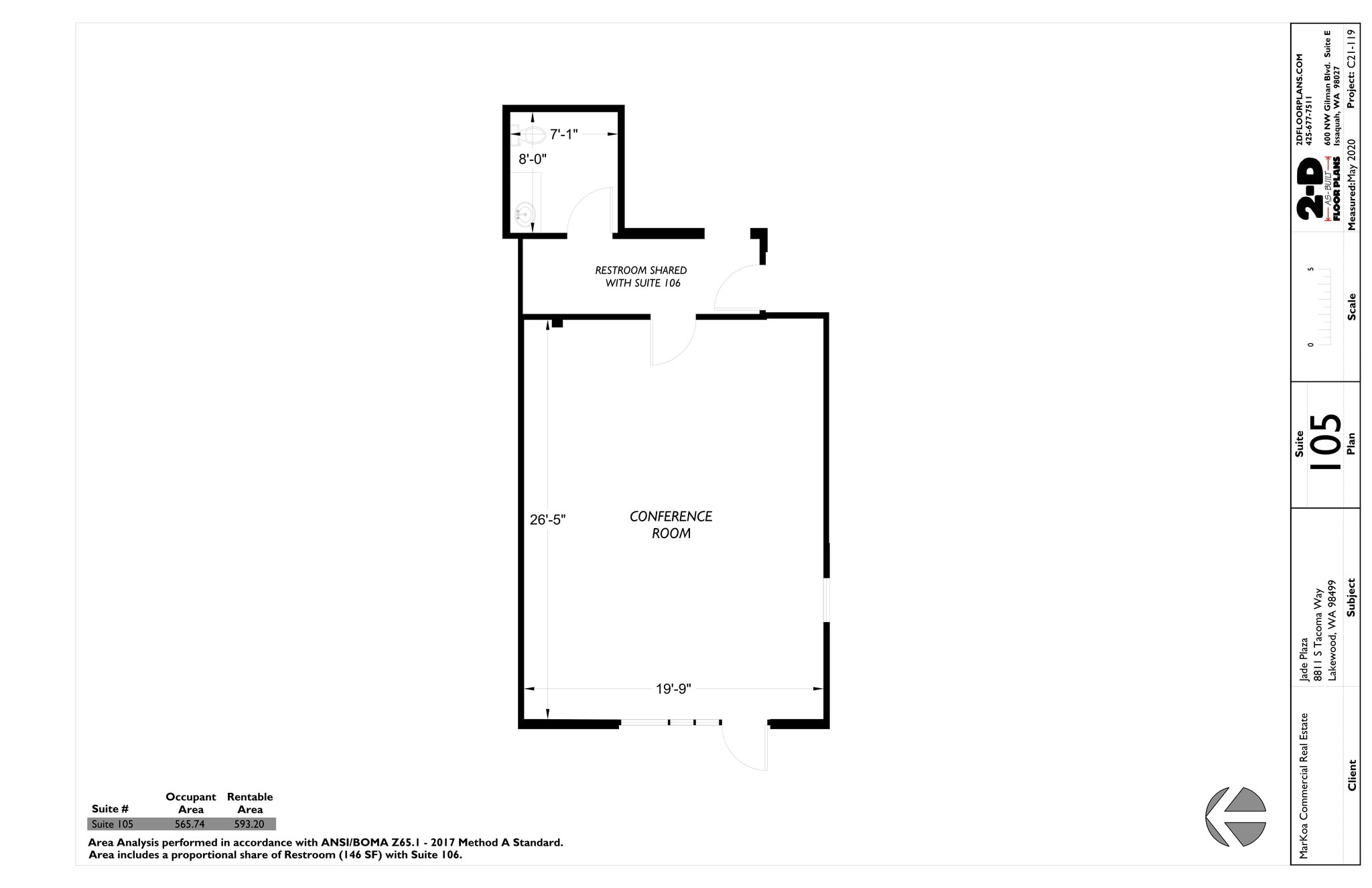 8811 S Tacoma Way, Tacoma, WA à louer Plan de site– Image 1 sur 2