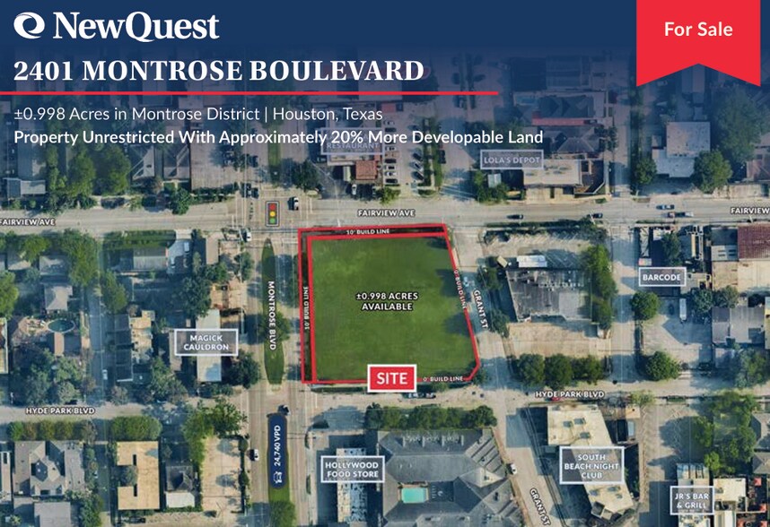 2401 Montrose Blvd, Houston, TX à vendre - Photo de l’immeuble – Image 1 sur 1