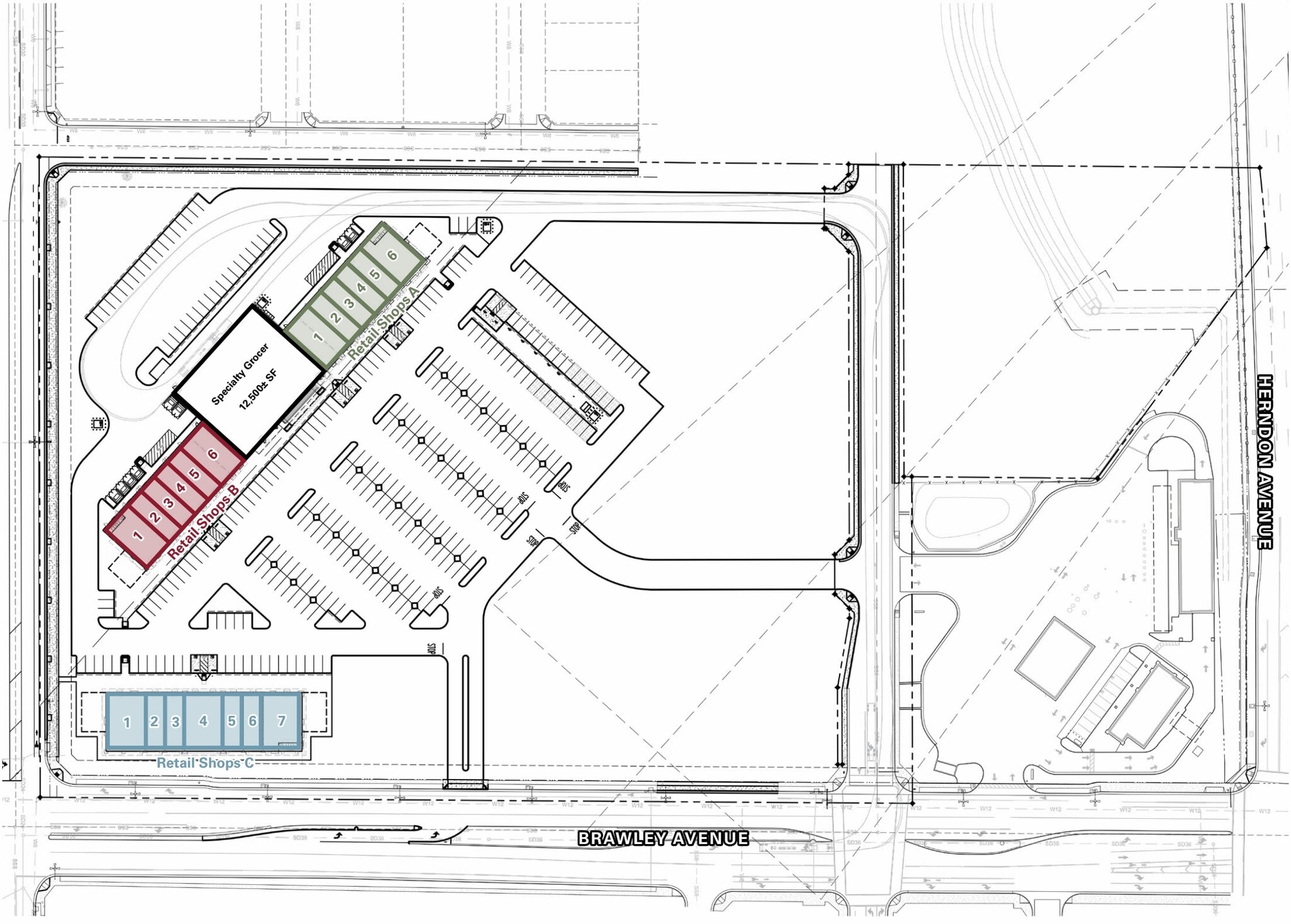SWC OF HERNDON & BRAWLEY AVENUES, Fresno, CA à louer Plan de site– Image 1 sur 1