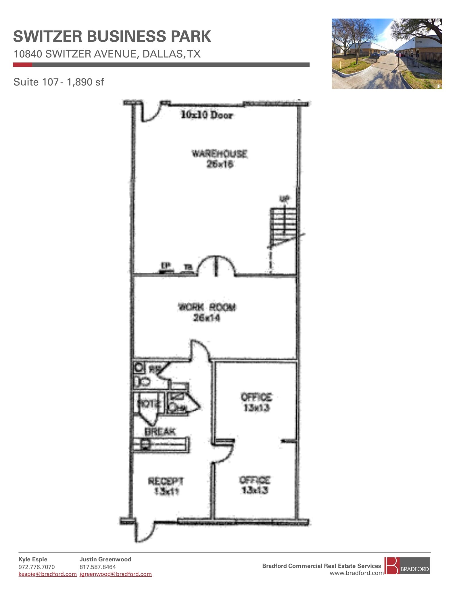 10930 Switzer Ave, Dallas, TX à louer Plan d’étage– Image 1 sur 1