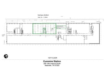 209 10th Ave S, Nashville, TN à louer Plan d’étage– Image 2 sur 3