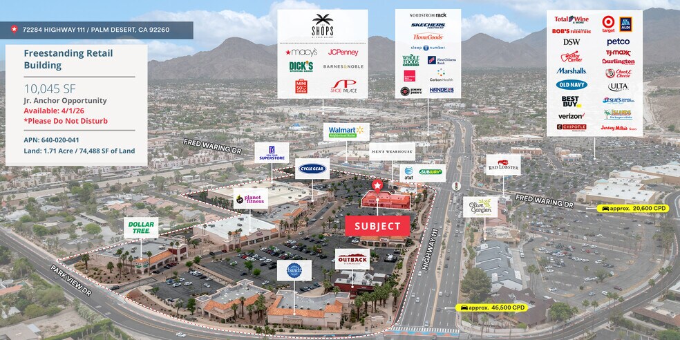 72284 Highway 111, Palm Desert, CA à louer - Aérien – Image 2 sur 5