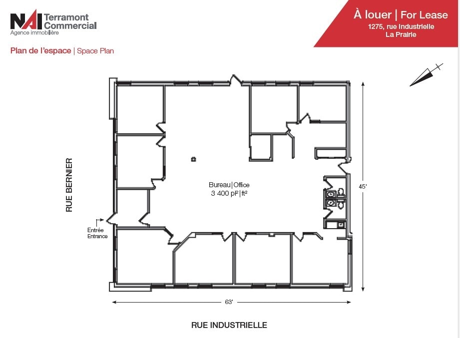 1265-1325 Rue Industrielle, La Prairie, QC à louer Plan d’étage– Image 1 sur 2
