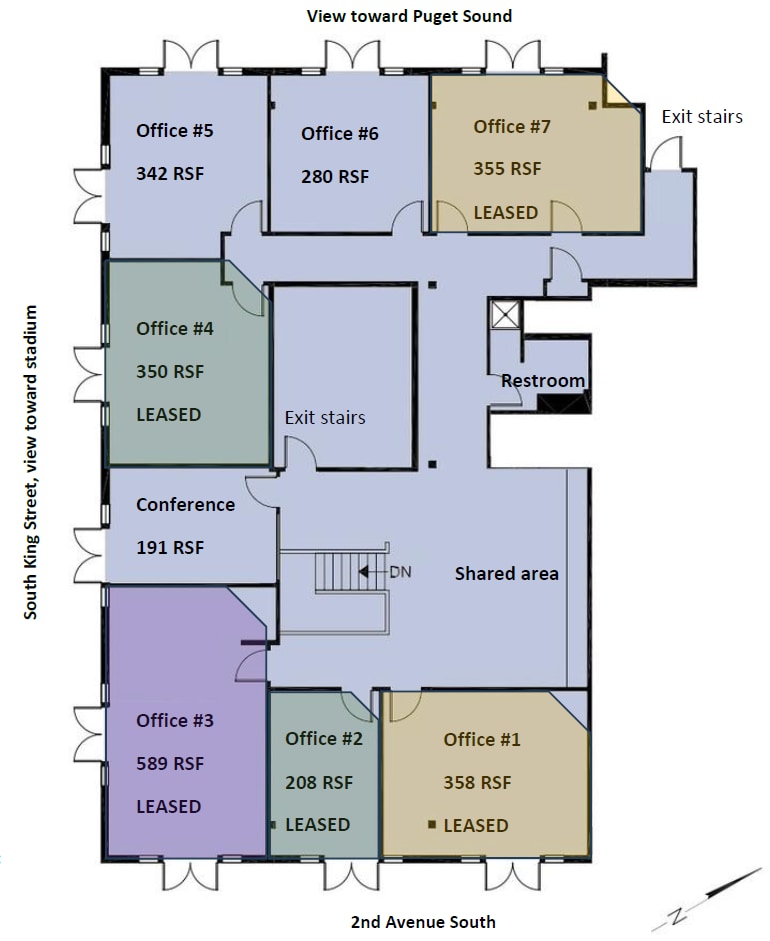 401 2nd Ave S, Seattle, WA à louer Plan d’étage– Image 1 sur 7