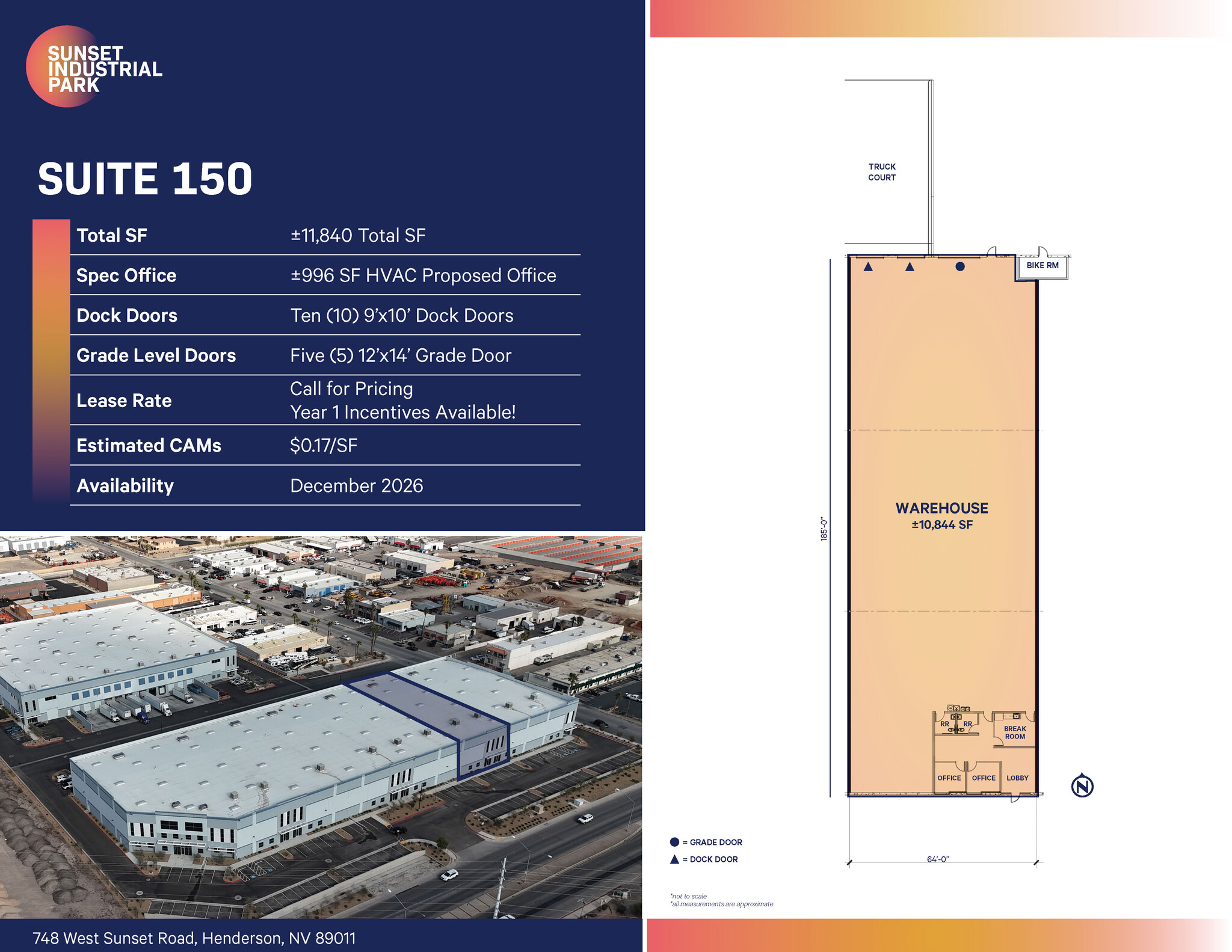 748 W Sunset Rd, Henderson, NV à louer Plan d’étage– Image 1 sur 3