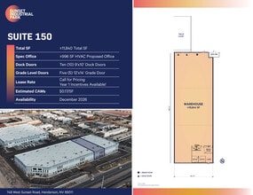 748 W Sunset Rd, Henderson, NV à louer Plan d’étage– Image 1 sur 3