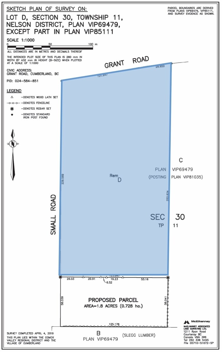 3280 Small Rd, Cumberland, BC à louer Plan cadastral– Image 1 sur 2