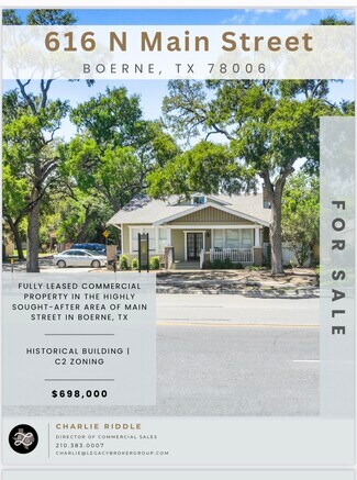 Plus de détails pour 616 N Main St, Boerne, TX - Bureau à vendre
