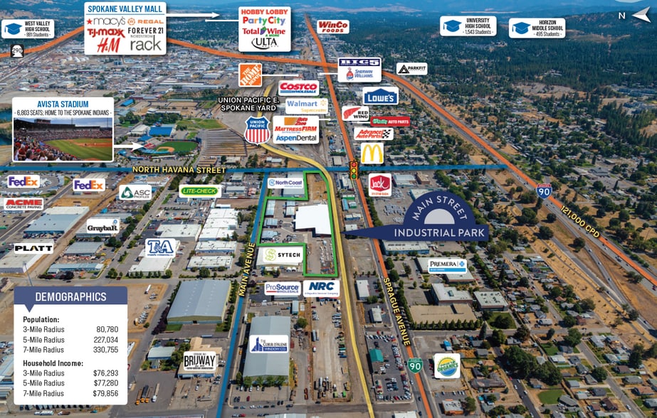 4020 E Main Ave, Spokane, WA à louer - Aérien – Image 2 sur 3