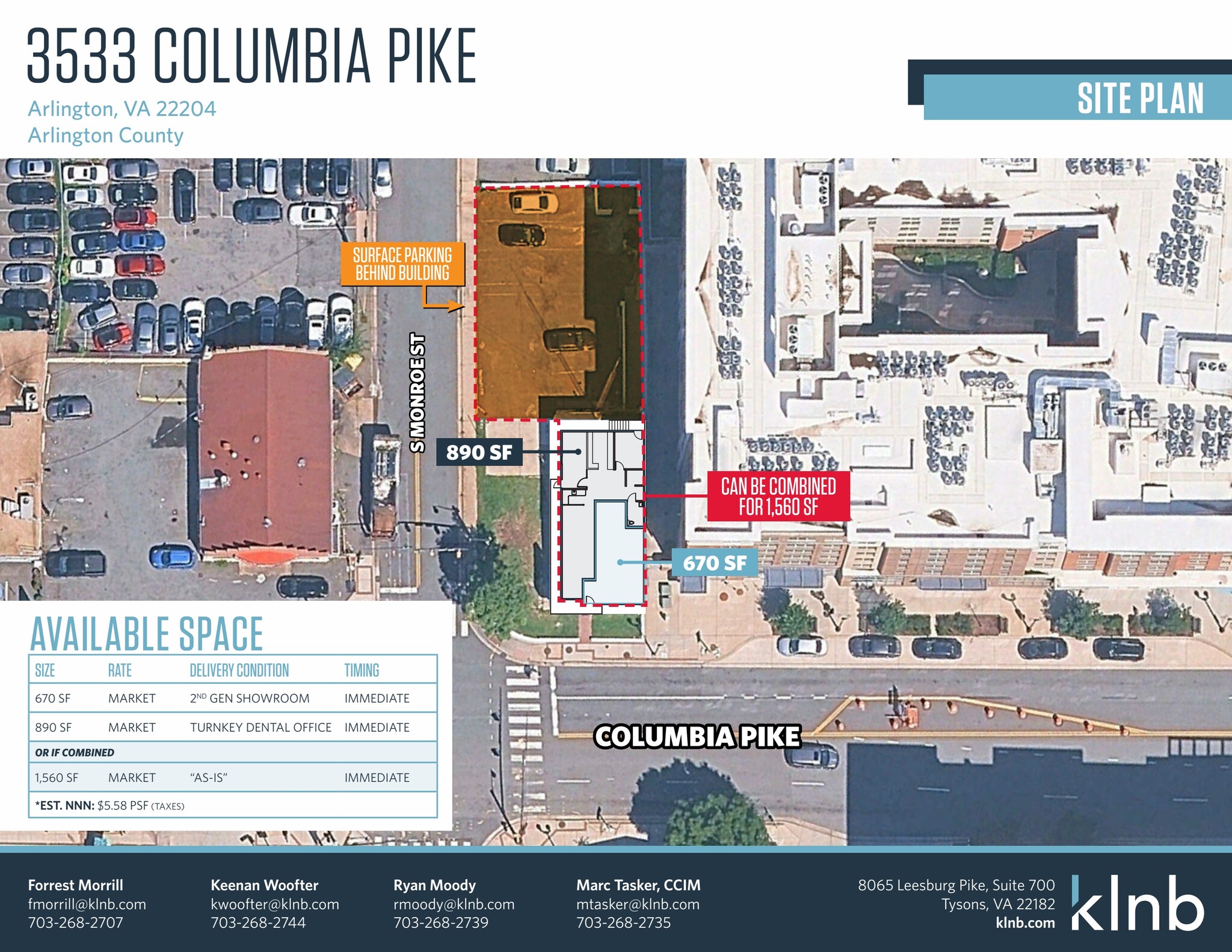 3533 Columbia Pike, Arlington, VA à louer Plan de site– Image 1 sur 1
