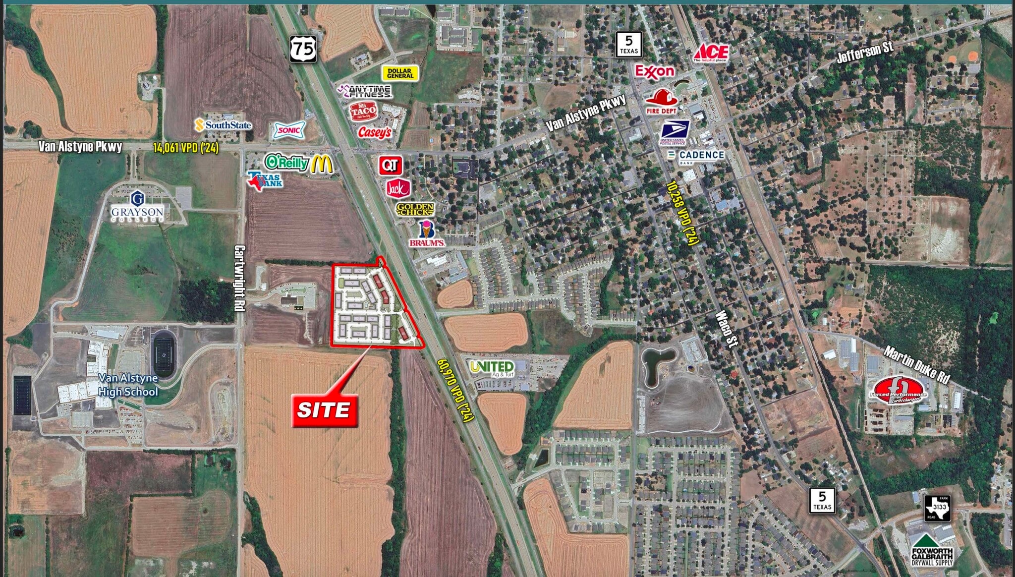 I-75, Van Alstyne, TX à vendre Aérien– Image 1 sur 6