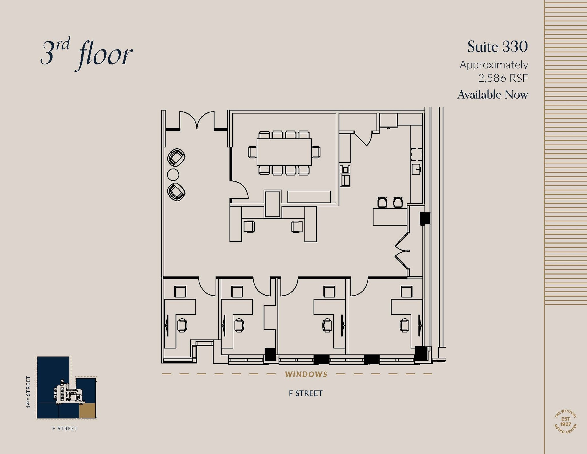 607 14th St NW, Washington, DC à louer Plan d’étage– Image 1 sur 2