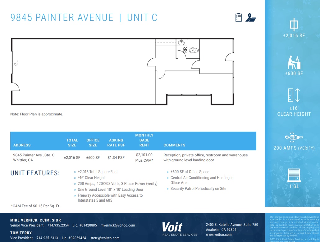 9825 Painter Ave, Santa Fe Springs, CA à louer Plan d’étage– Image 1 sur 1