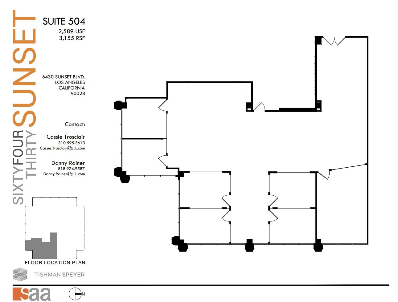 6430 W Sunset Blvd, Los Angeles, CA à louer Plan d’étage– Image 1 sur 1