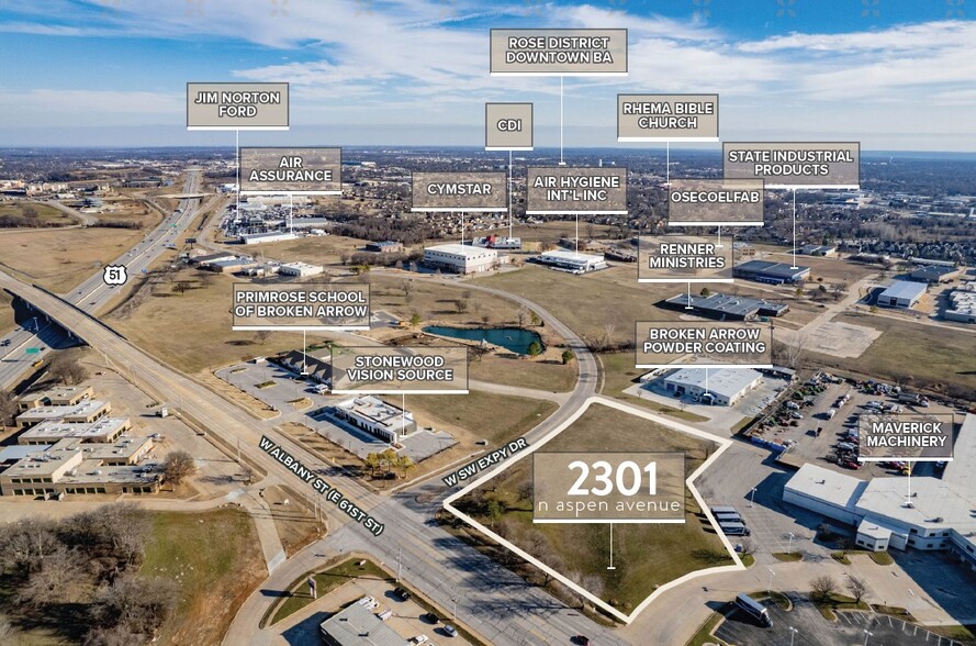 2301 N Aspen Ave, Broken Arrow, OK à vendre - Aérien – Image 2 sur 5