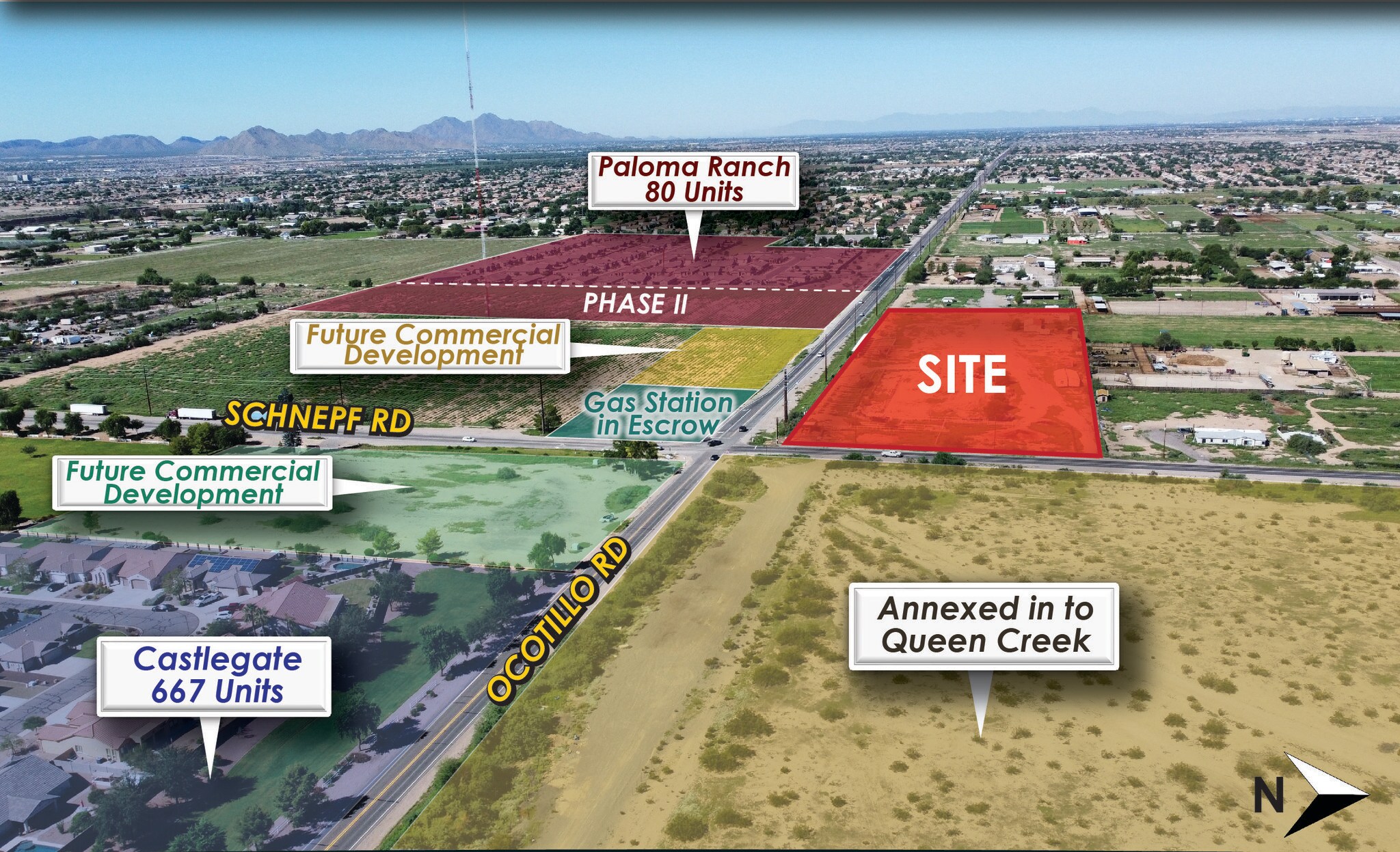 NWC Ocotillo Rd & Schnepf Rd, San Tan Valley, AZ à vendre Aérien– Image 1 sur 2