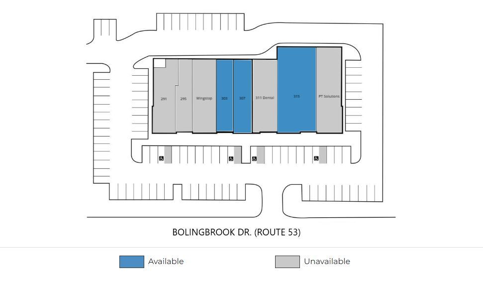 291-319 N Bolingbrook Dr, Bolingbrook, IL à louer - Plan de site – Image 2 sur 5