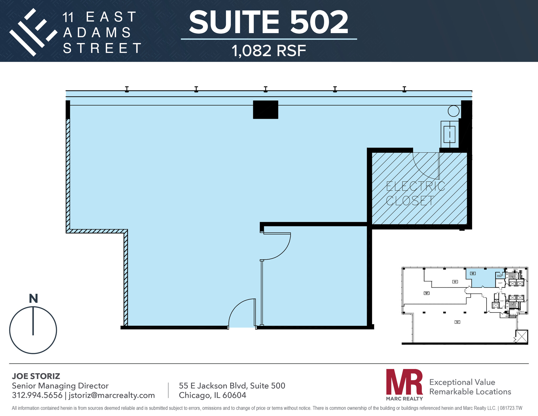 11 E Adams St, Chicago, IL à louer Plan d’étage– Image 1 sur 7