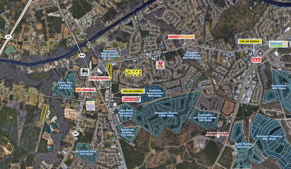 SOCASTEE BLVD & DICK POND RD, Myrtle Beach, SC à vendre - Photo principale – Image 1 sur 3