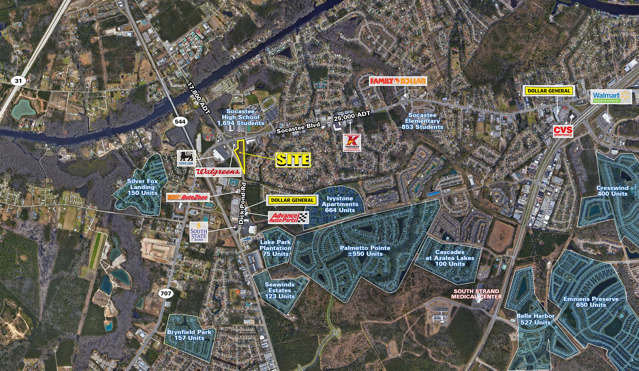 SOCASTEE BLVD & DICK POND RD, Myrtle Beach, SC à vendre Photo principale– Image 1 sur 4