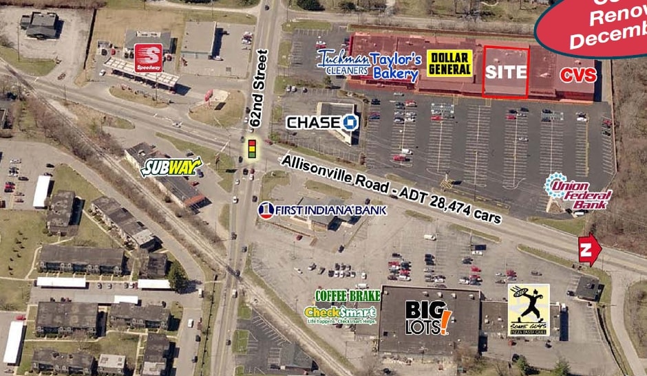 6208-6248 Allisonville Rd, Indianapolis, IN à louer - Aérien – Image 3 sur 5
