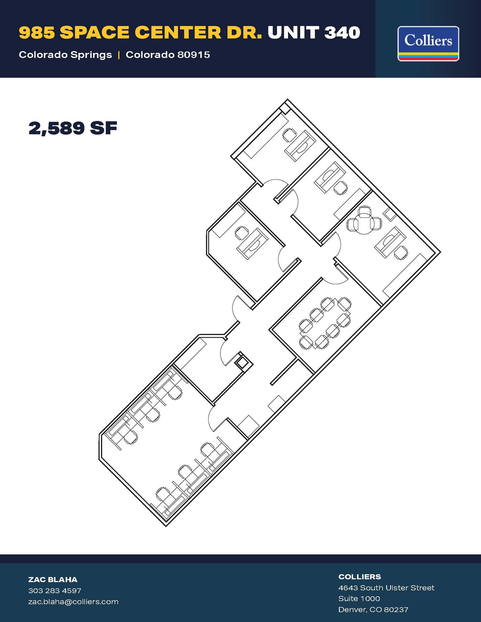 985 Space Center Dr, Colorado Springs, CO à louer Plan d’étage– Image 1 sur 1