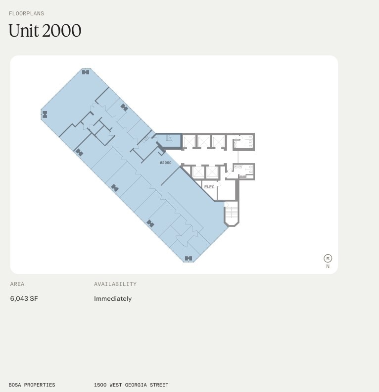 1500 W Georgia St, Vancouver, BC à louer Plan d’étage– Image 1 sur 1