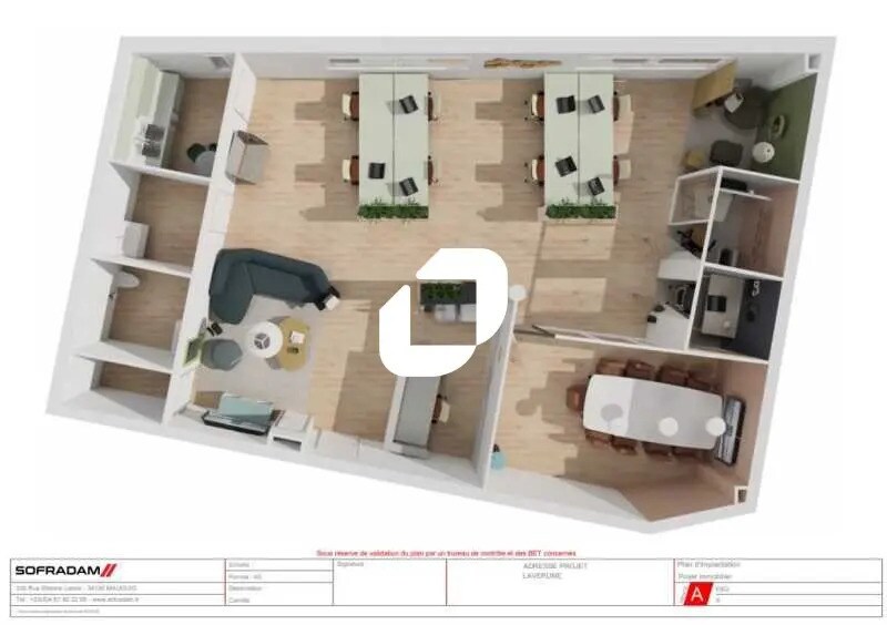 Bureau dans Lavérune à louer Plan d’étage– Image 1 sur 9