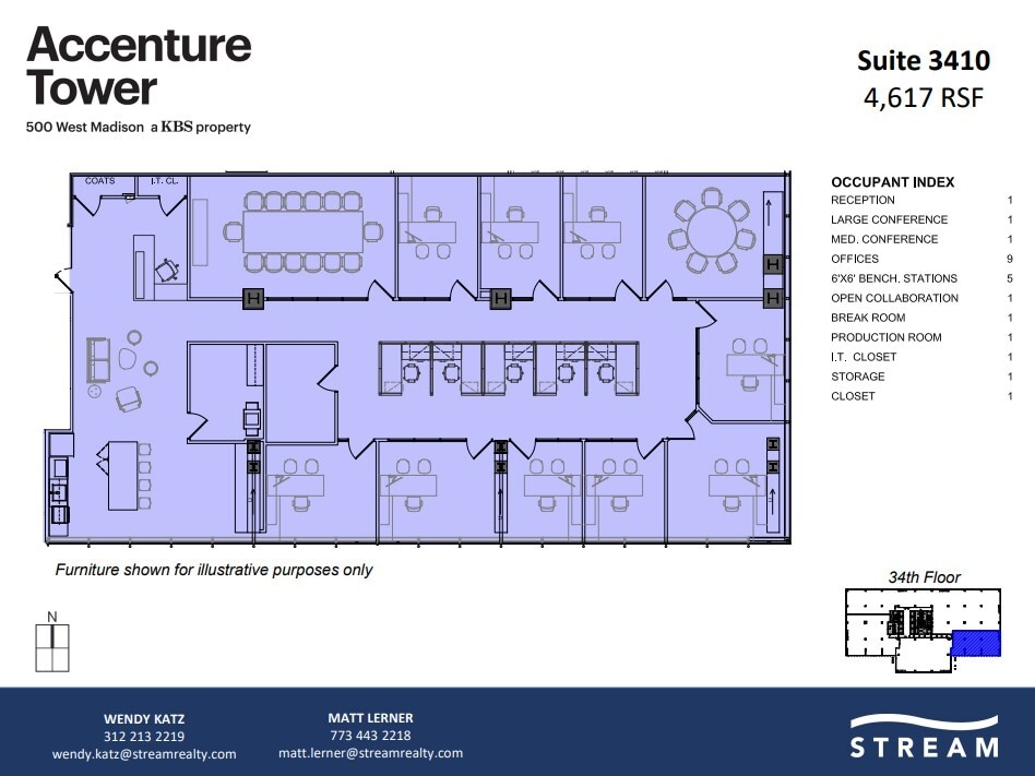 500 W Madison St, Chicago, IL à louer Plan d’étage– Image 1 sur 1