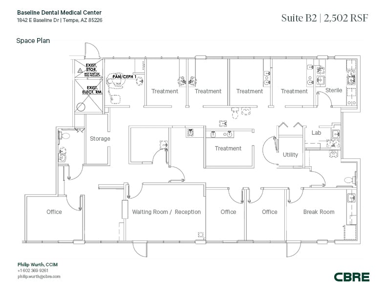 1840-1844 E Baseline Rd, Tempe, AZ à louer Plan d’étage– Image 1 sur 1