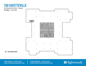 150 Fayetteville St, Raleigh, NC à louer Plan d’étage– Image 1 sur 2