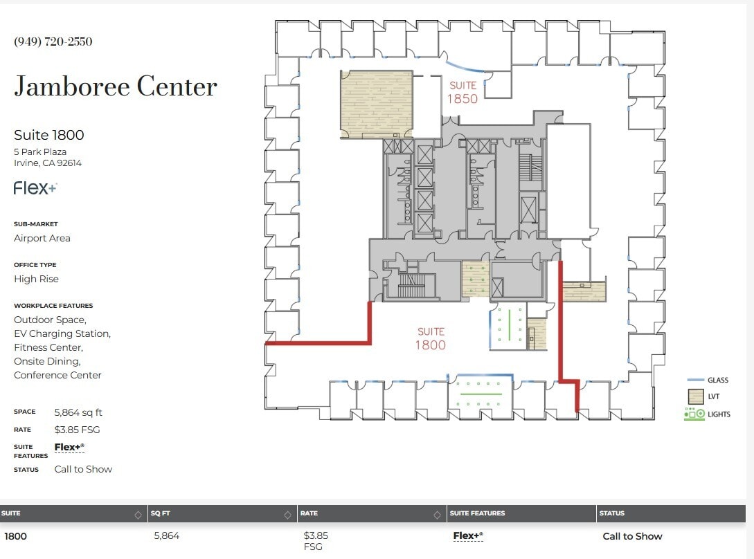 5 Park Plaza, Irvine, CA à louer Plan d’étage– Image 1 sur 1