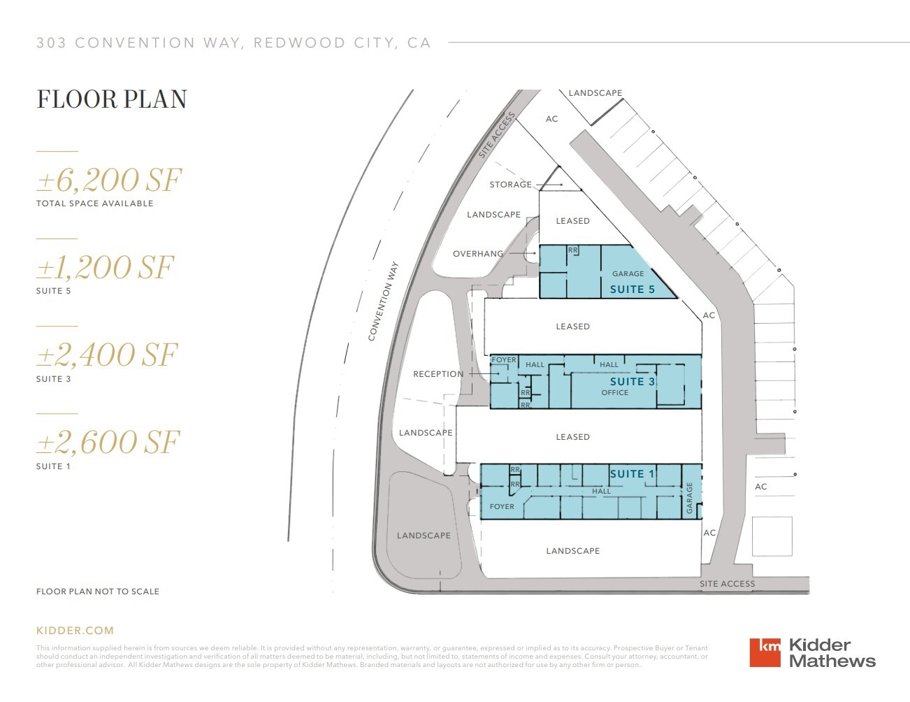 303 Convention Way, Redwood City, CA à louer Plan d’étage– Image 1 sur 4
